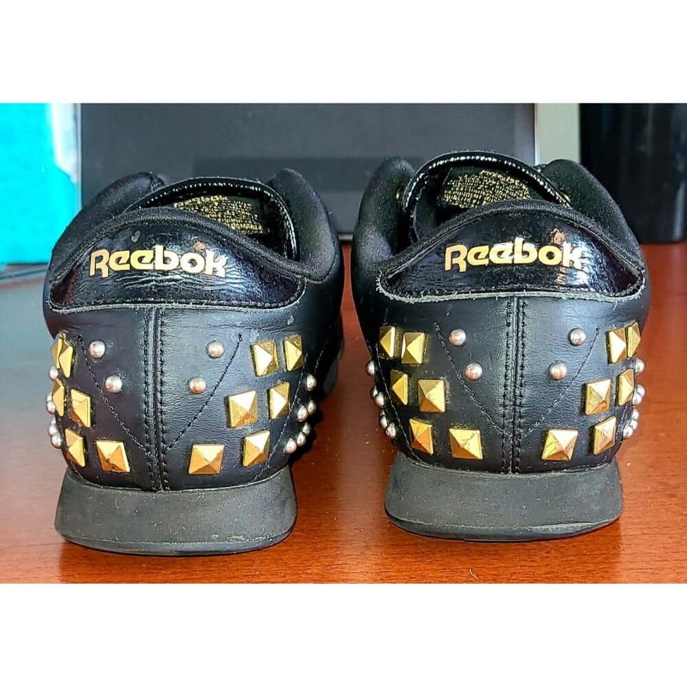 REEBOK ALICIA KEYS BLACK PRINCESS Studded SHOES WOMAN'S Sz. 9.5 Narrow Sneakers